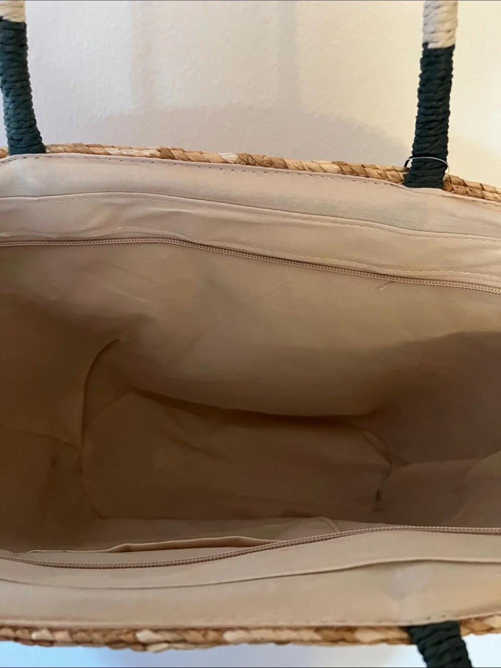 Embroidered Cherry Straw Tote - Natural/Red